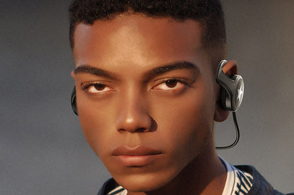 Bluetooth Headphones Wrap Around Head Sports Wireless Headset Foldable Behind The Head Headphones with TF Card Slot-Grey