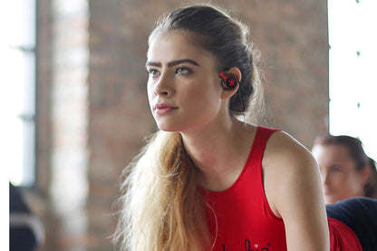 Bluetooth Headphones Wrap Around Head Sports Wireless Headset Foldable Behind The Head Headphones with TF Card Slot-Red