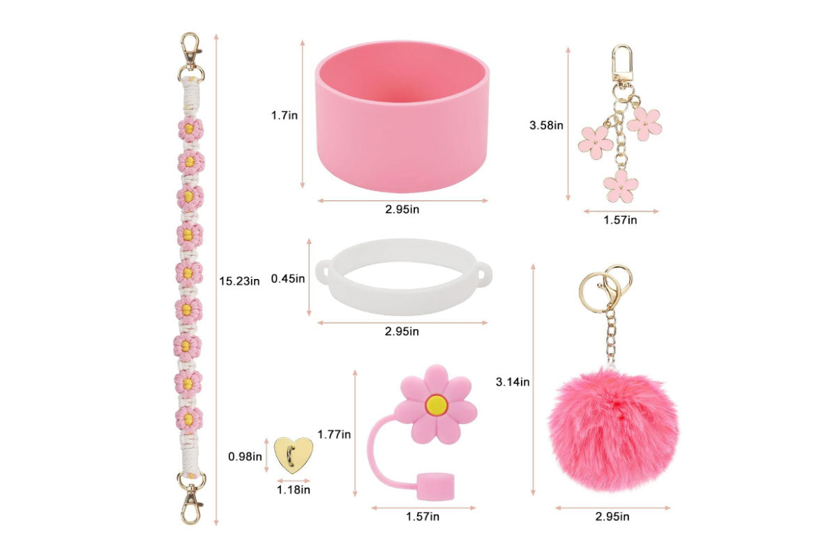 Stanley Cup Accessories Including Water Bottle Handle Strap-Pink