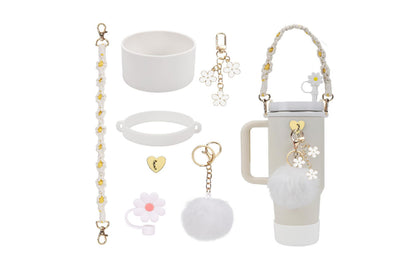 Stanley Cup Accessories Including Water Bottle Handle Strap-White