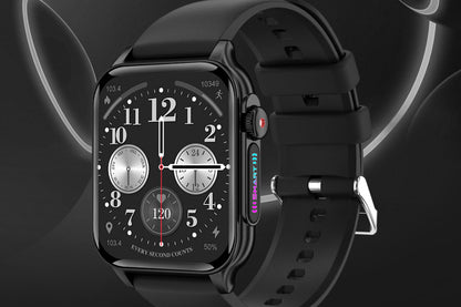 Answer Make Calls Smartwatch with Light Effects Waterproof Fitness Trackers Sports Watch-Black
