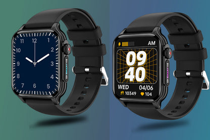 Answer Make Calls Smartwatch with Light Effects Waterproof Fitness Trackers Sports Watch-Black