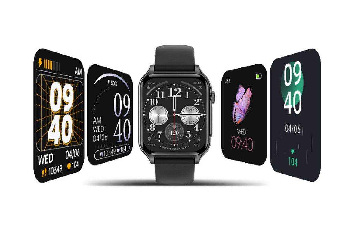 Answer Make Calls Smartwatch with Light Effects Waterproof Fitness Trackers Sports Watch-Black