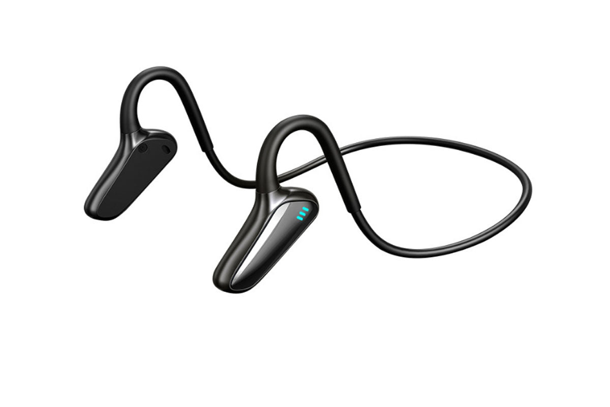 Bluetooth Bone Conduction Headphones Wireless Earphones with Microphone-Black