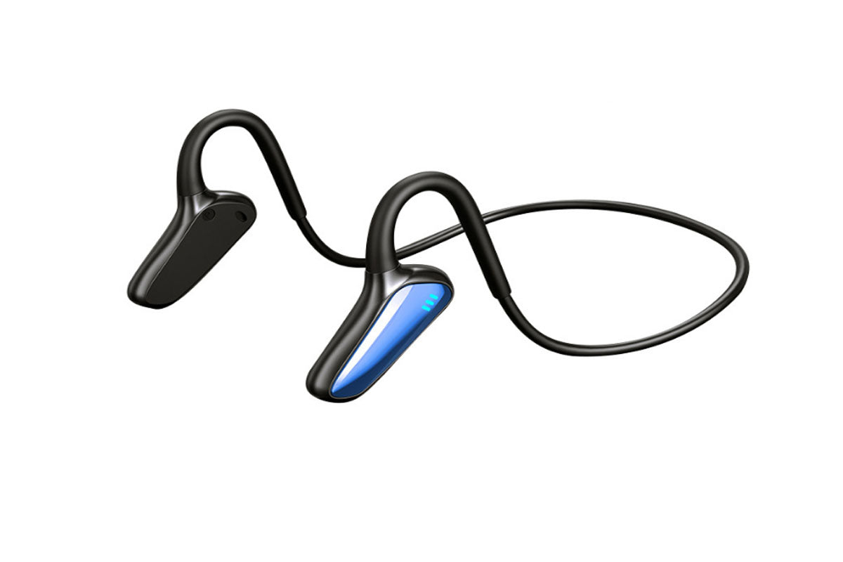 Bluetooth Bone Conduction Headphones Wireless Earphones with Microphone-Blue