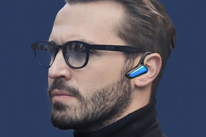 Bluetooth Bone Conduction Headphones Wireless Earphones with Microphone-Blue