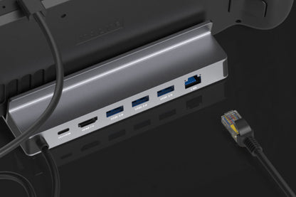 6-in-1 Fast Charging Station for Steam Deck ROG Switch with HDMI 2.0 4K 60Hz Gigabit