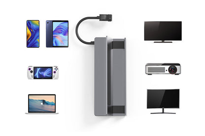 6-in-1 Fast Charging Station for Steam Deck ROG Switch with HDMI 2.0 4K 60Hz Gigabit