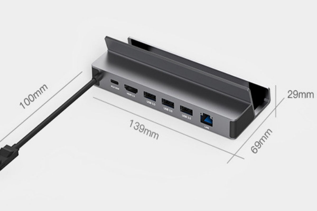 6-in-1 Fast Charging Station for Steam Deck ROG Switch with HDMI 2.0 4K 60Hz Gigabit