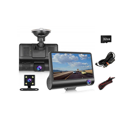 1080P Dash Cam with Card Wide-Angle Car Driving Recorder With Rear View Camera