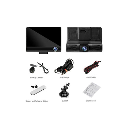 1080P Dash Cam with Card Wide-Angle Car Driving Recorder With Rear View Camera