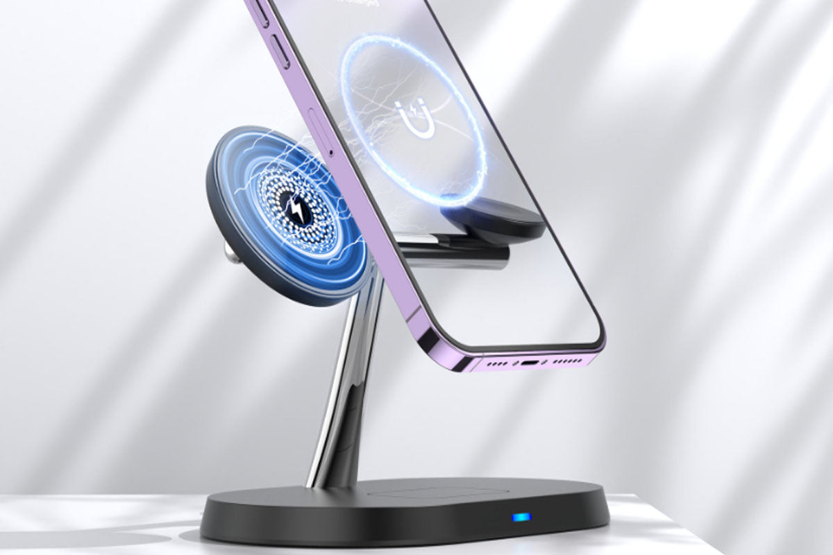 15W Wireless 3-in-1 Fast Charging Station for iPhone Samsung Airpods Apple Watch-Black