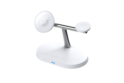 15W Wireless 3-in-1 Fast Charging Station for iPhone Samsung Airpods Apple Watch-White