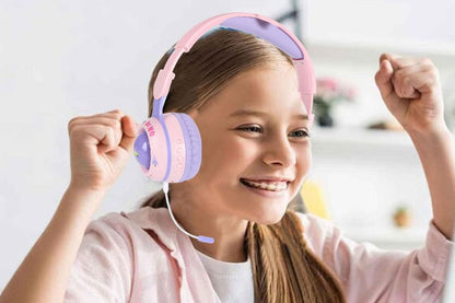 Kids Bluetooth Headphones Foldable Over Ear Stereo Wireless Headset with Microphone-Purple