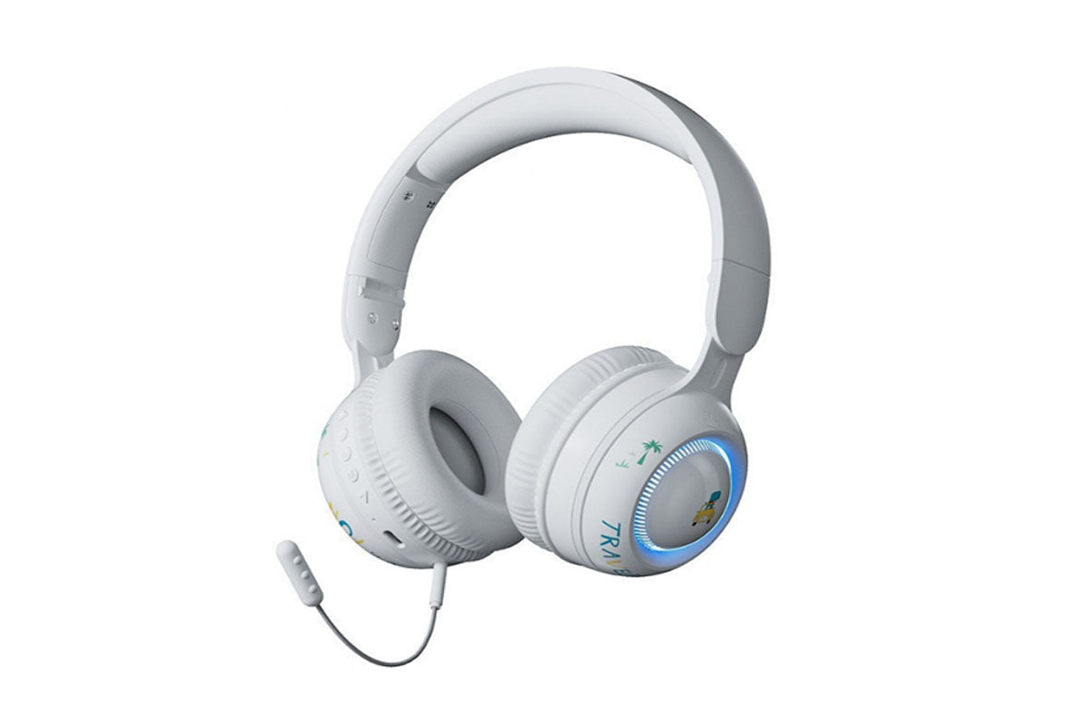 Kids Bluetooth Headphones Foldable Over Ear Stereo Wireless Headset with Microphone-White