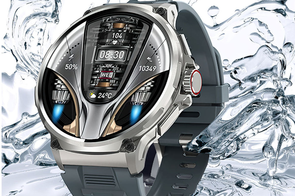 Military Smart Watch for Men Health and Fitness Tracker Compatible for iOS & Android Sports Watches-Grey