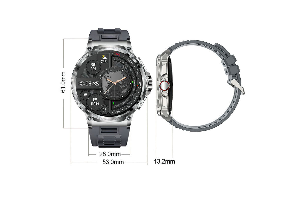 Military Smart Watch for Men Health and Fitness Tracker Compatible for iOS & Android Sports Watches-Grey