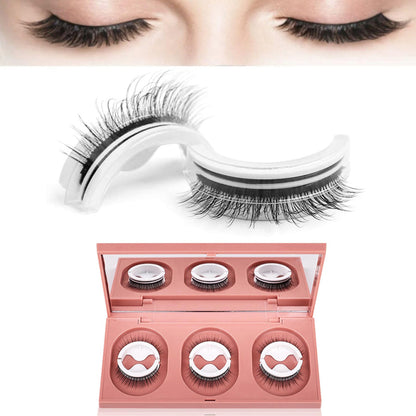 3 Pairs of  Eyelashes Self-Adhesive Multiple Reversible Glue-Free Reusable Fake Eyelashes