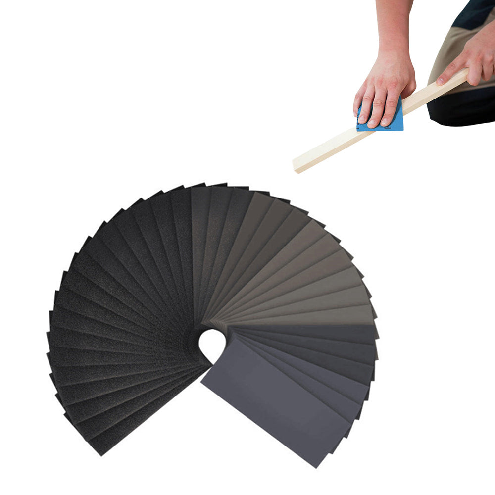 42Pcs Sandpaper Sheets Wet Dry Polishing Sanding Paper for Wood Automotive Metal