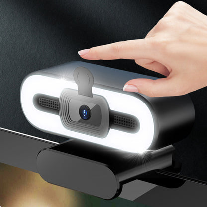 4K Webcam with Light Computer Camera with Built-in Microphone Plug