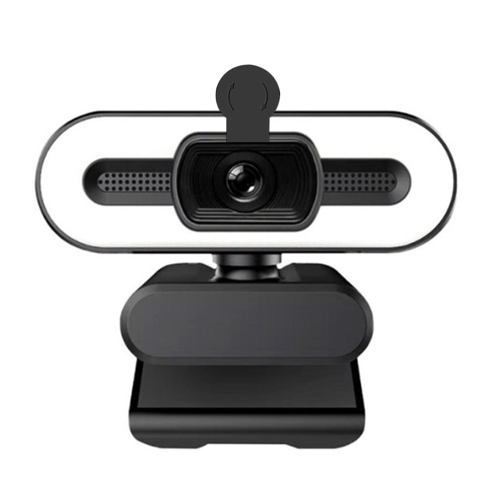 4K Webcam with Light Computer Camera with Built-in Microphone Plug