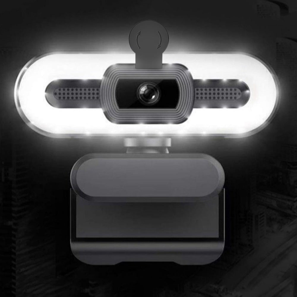 4K Webcam with Light Computer Camera with Built-in Microphone Plug