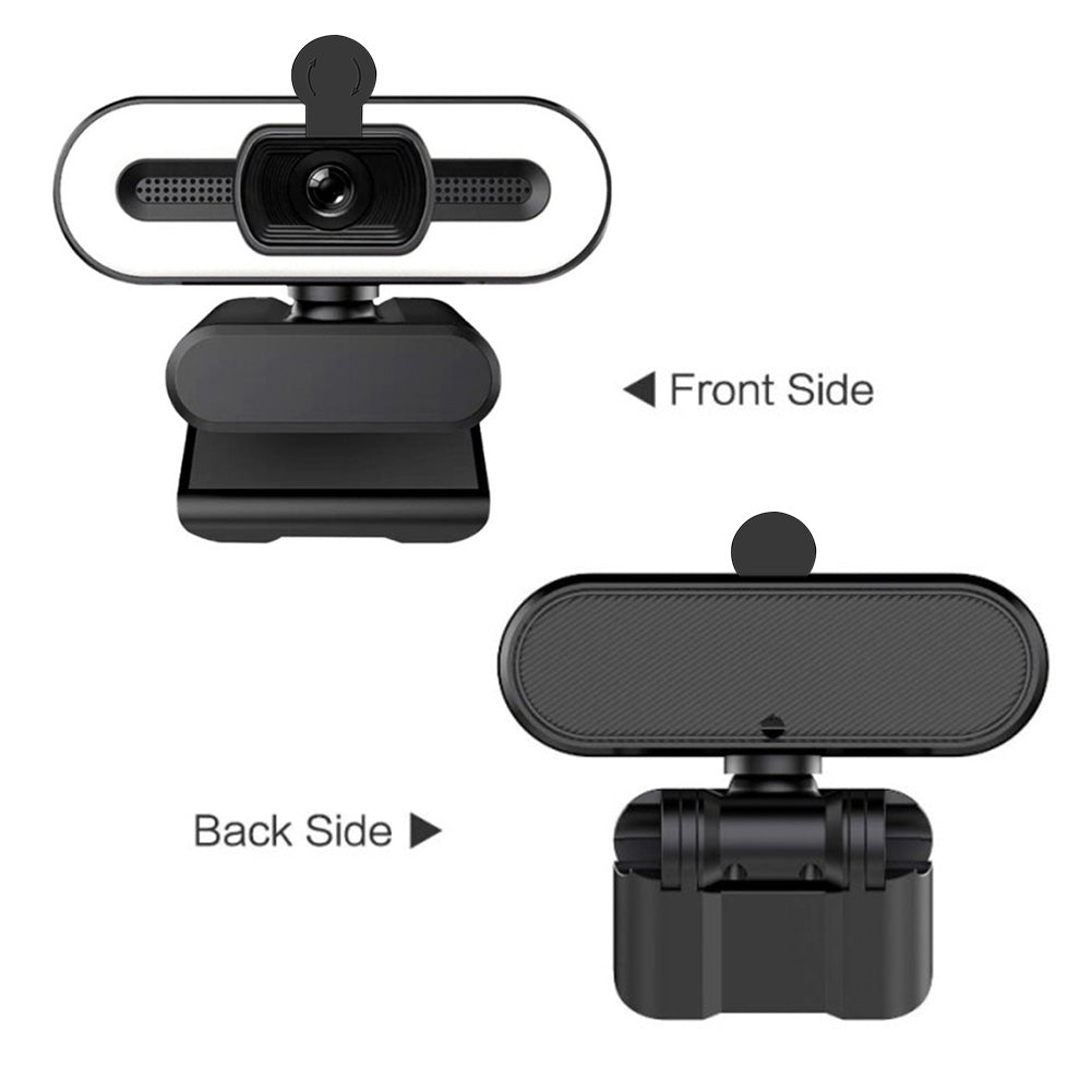 4K Webcam with Light Computer Camera with Built-in Microphone Plug