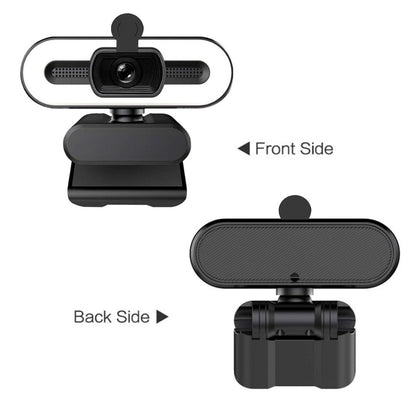 4K Webcam with Light Computer Camera with Built-in Microphone Plug