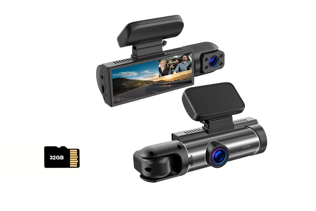 1080P Dual Camera Dash Cam for Cars Driving Recorder with Night Vision Car Camera with 32GB Card