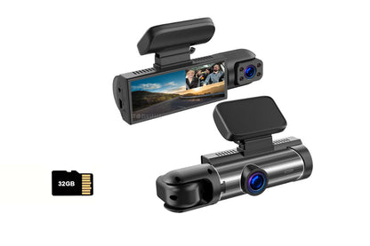 1080P Dual Camera Dash Cam for Cars Driving Recorder with Night Vision Car Camera with 32GB Card