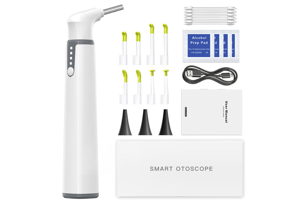 Wireless Otoscope Ear Camera with Dual View 3.9mm WiFi Ear Scope with 6 LED Lights