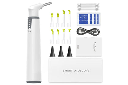 Wireless Otoscope Ear Camera with Dual View 3.9mm WiFi Ear Scope with 6 LED Lights