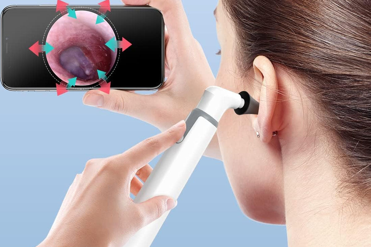 Wireless Otoscope Ear Camera with Dual View 3.9mm WiFi Ear Scope with 6 LED Lights
