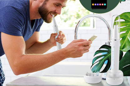 Teeth Cleaning Kit Tartar Remover with 4 Replaceable Heads Rechargeable Plaque Remover for Home