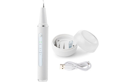 Teeth Cleaning Kit Tartar Remover with 4 Replaceable Heads Rechargeable Plaque Remover for Home