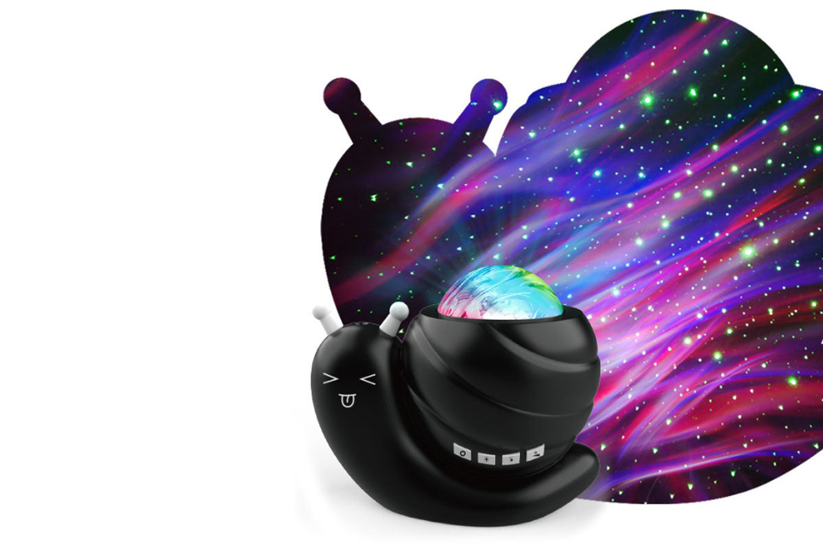 Snail Star Projector Aurora Galaxy Kids Night Lights for Bedroom with Remote-Black