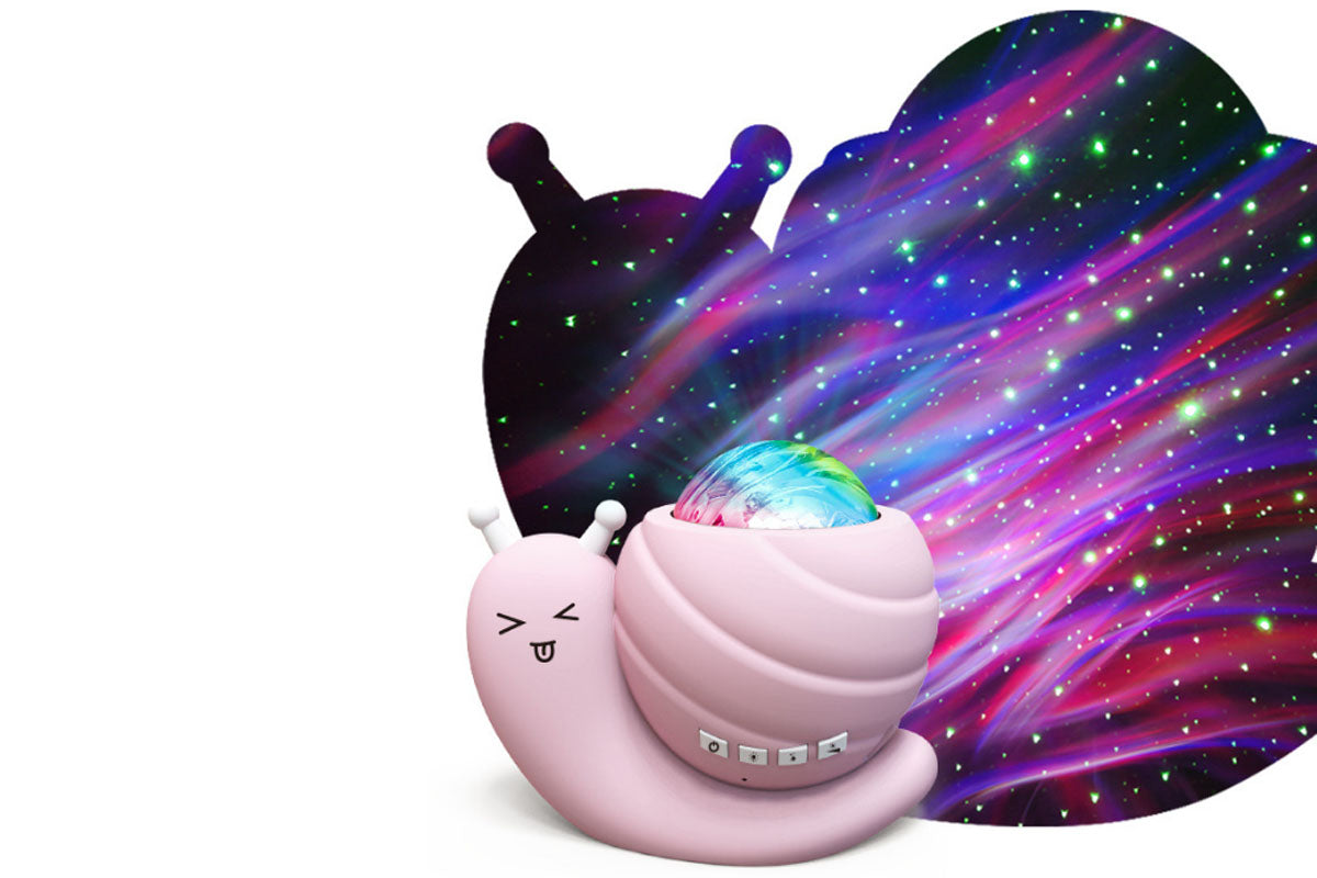 Snail Star Projector Aurora Galaxy Kids Night Lights for Bedroom with Remote-Pink