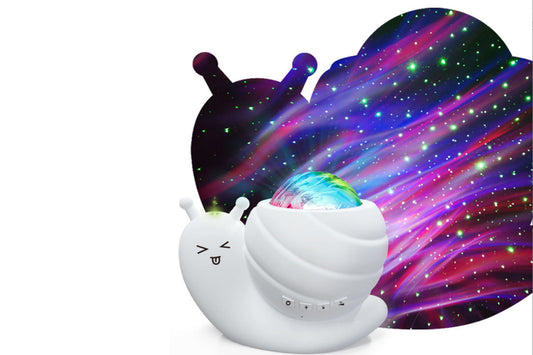 Snail Star Projector Aurora Galaxy Kids Night Lights for Bedroom with Remote-White
