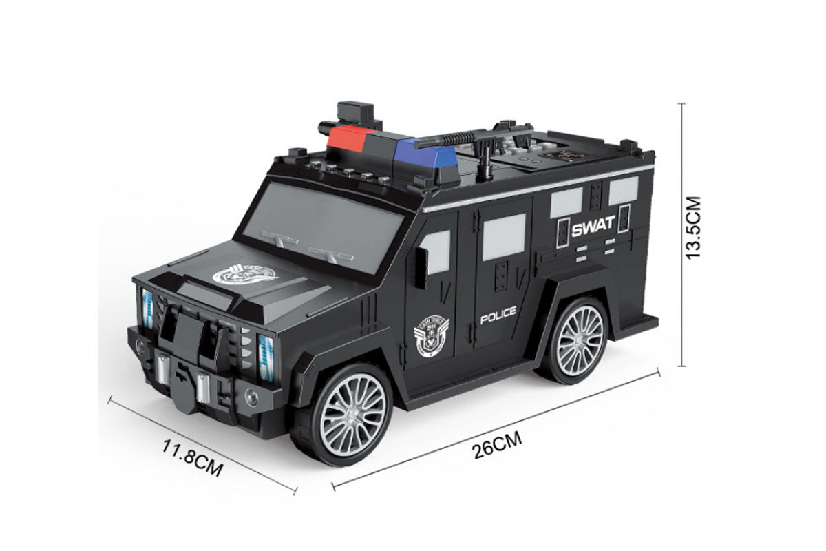 Armoured Car Money Piggy Bank With Light For Kids