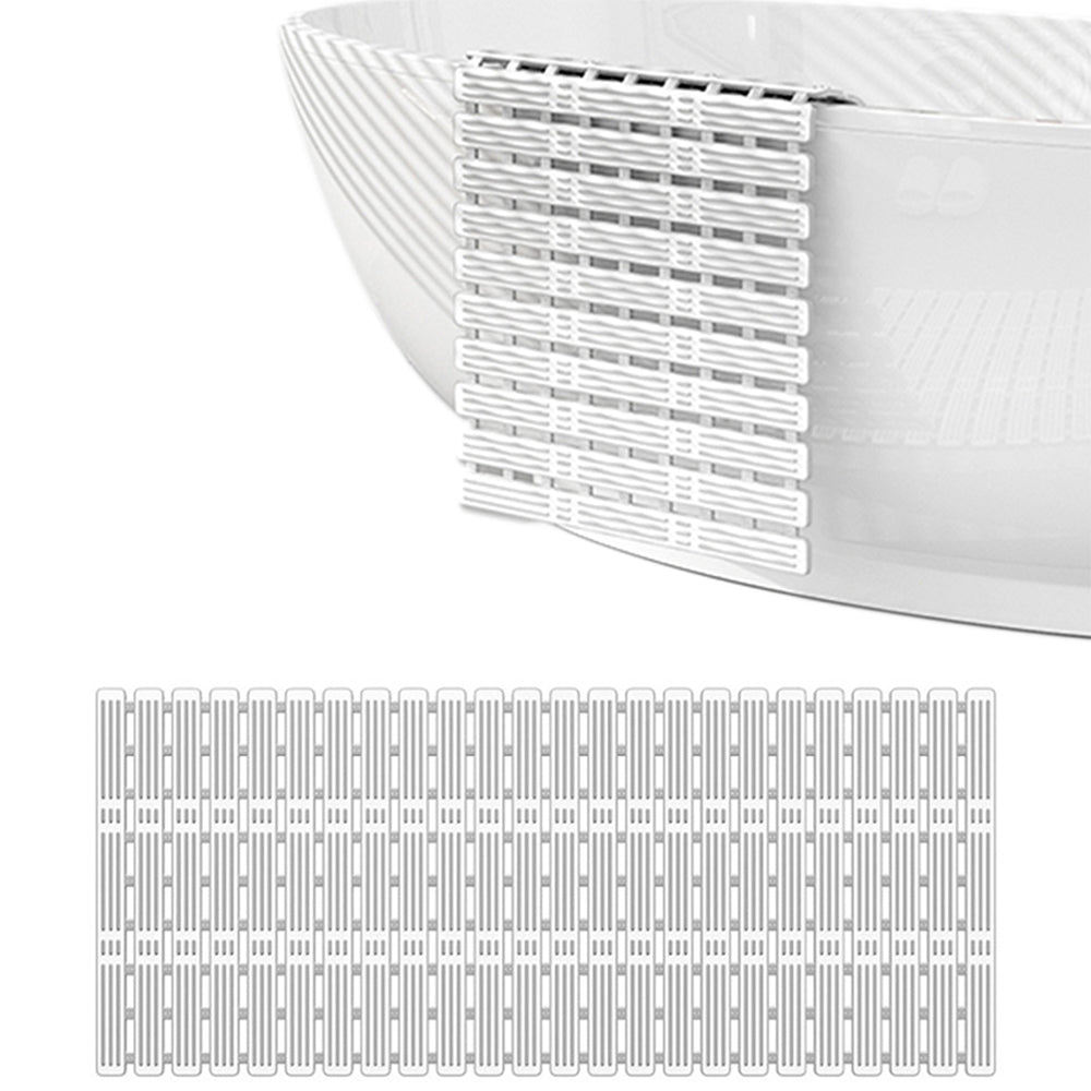 Non-Slip Shower Mat Suction Mounted Bathtub Mat with Drain Holes Grey