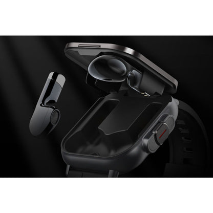 Smart Watch with Earbuds 2 in 1 Smart Watch Make/Answer Calls Wireless Earphones Fitness Watch Heart Rate Monitor-Black