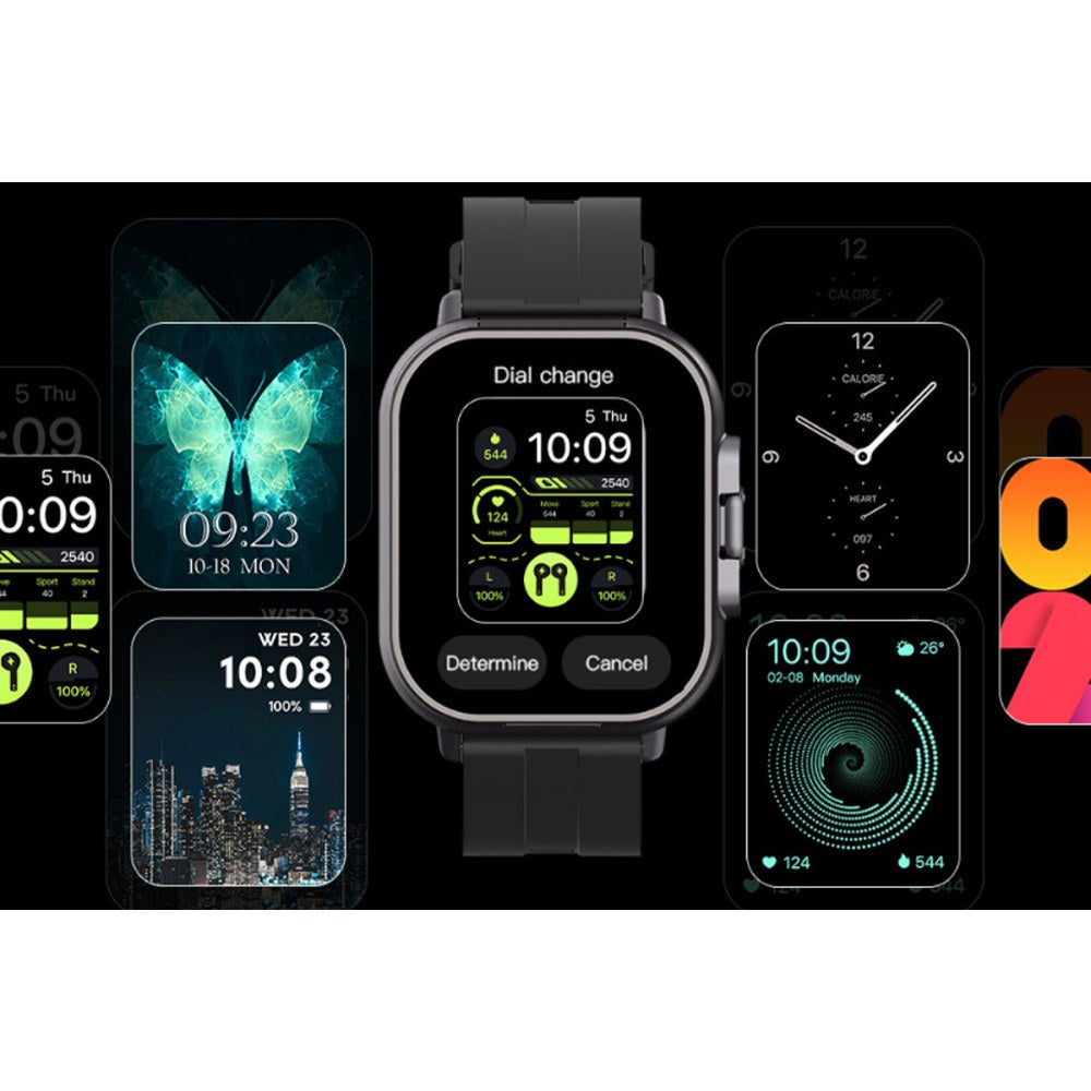 Smart Watch with Earbuds 2 in 1 Smart Watch Make/Answer Calls Wireless Earphones Fitness Watch Heart Rate Monitor-Black