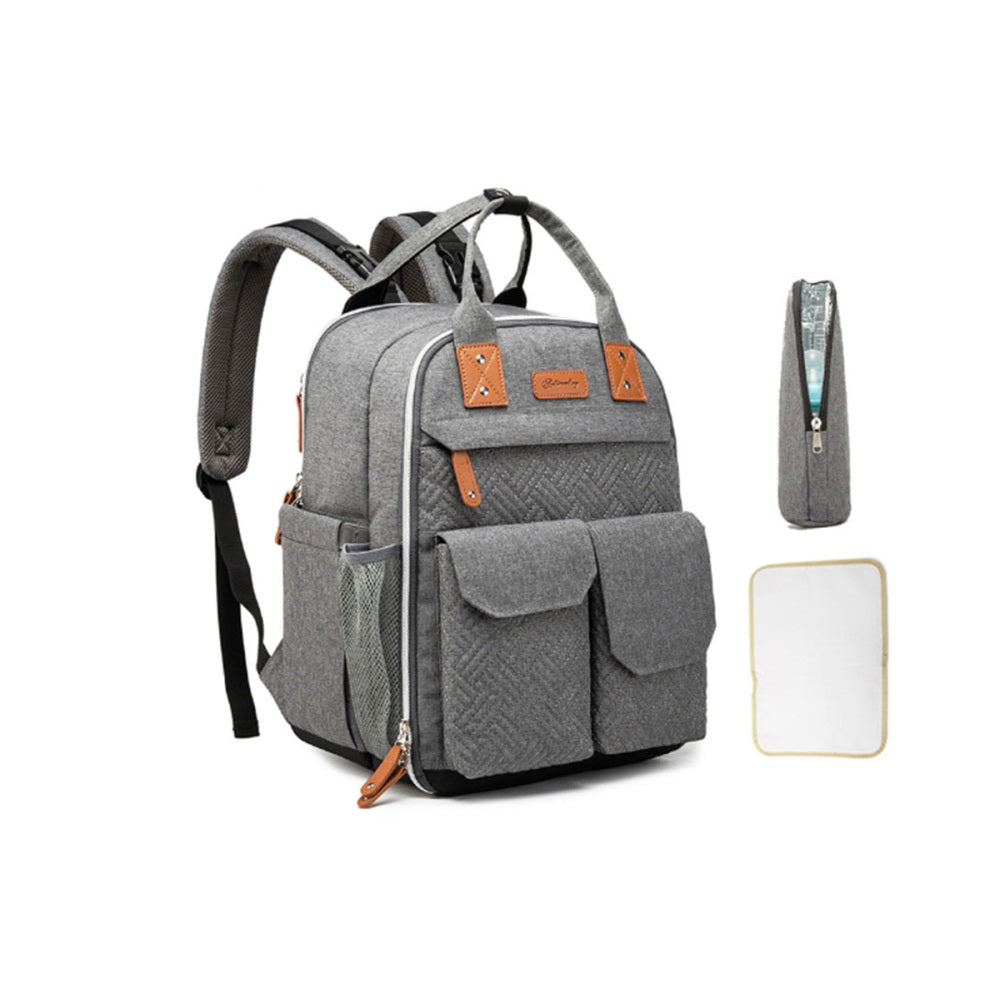 Multifunction Diaper Bag Backpack-Grey