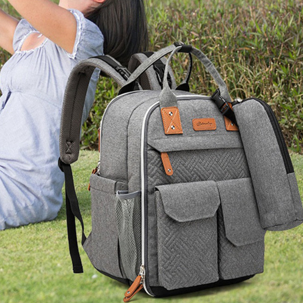 Multifunction Diaper Bag Backpack-Grey