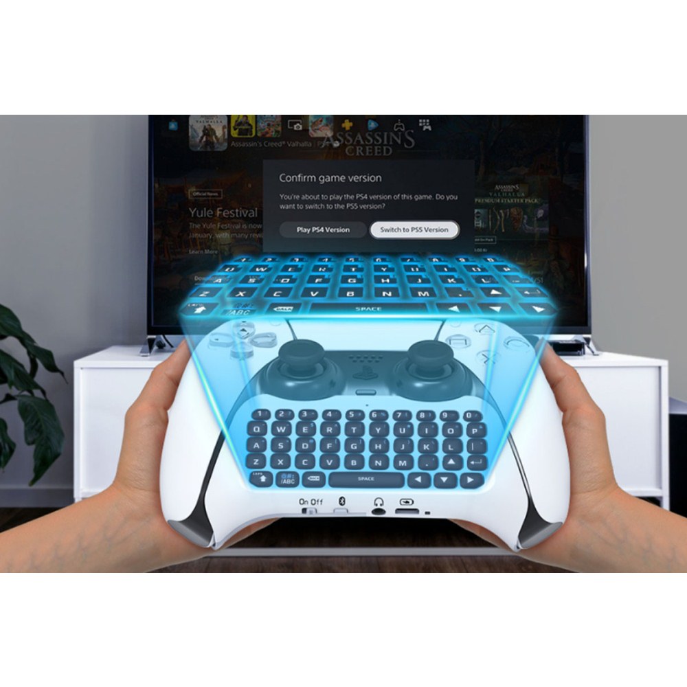 Wireless Keyboard for PS5 Controller Bluetooth Mini Chatpad Message Game Keypad
