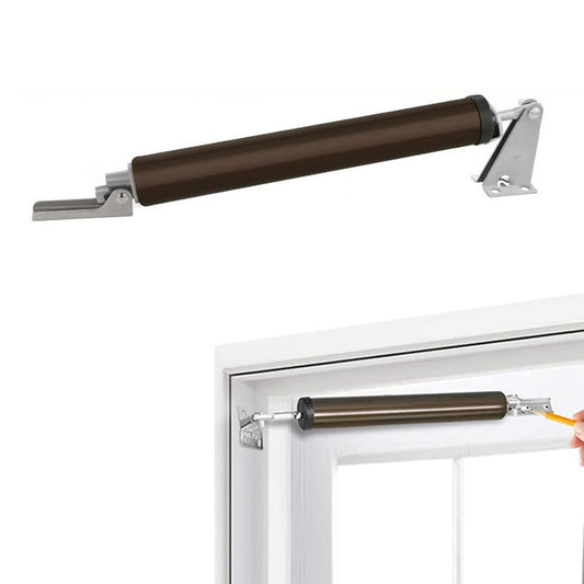 Pneumatic Door Closer with Adjustable Closing Speed Door Shock for Wooden Doors Windows Screen Door Brown