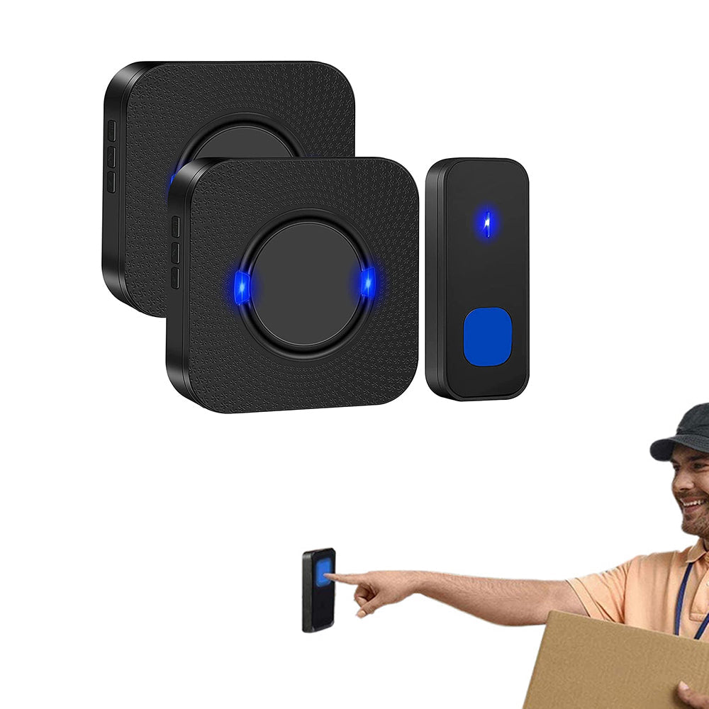 300M Range Wireless Doorbell Kit 5 Levels Volume and 55 Chimes Adjustable for Home Business
