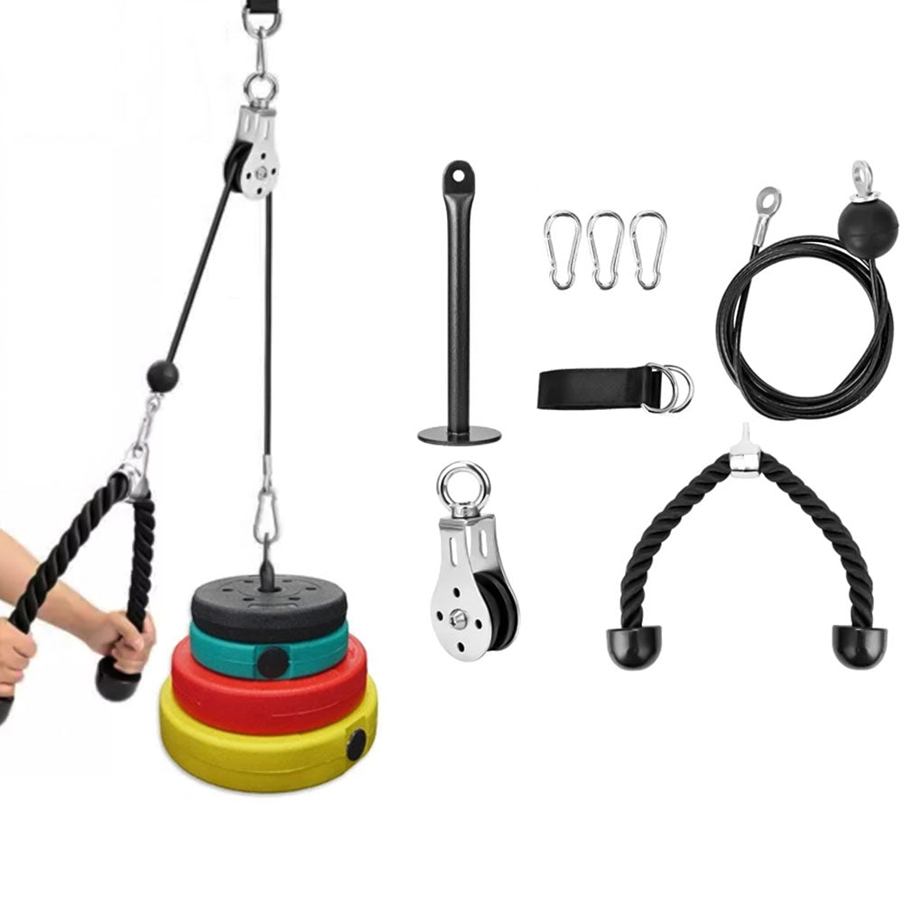 8 Pcs Pulley System Cable Attachment Pull Down Machine DIY Home Gym Workout Kit