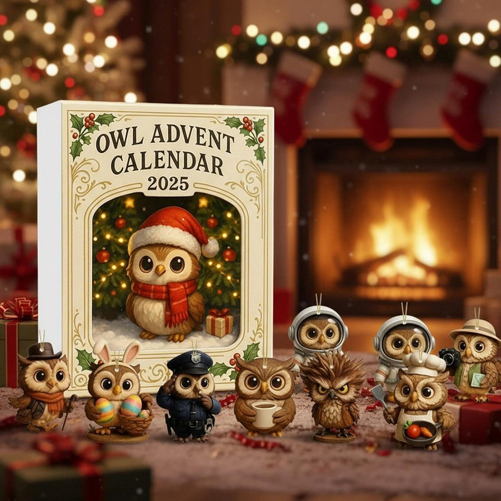 Owl Christmas Advent Calendar with 24 Daily Surprise Xmas Countdown Calendar