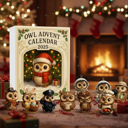 Owl Christmas Advent Calendar with 24 Daily Surprise Xmas Countdown Calendar